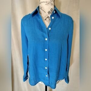 NWOT! Boden Vibrant Blue Button-Down Shirt. Size 2P